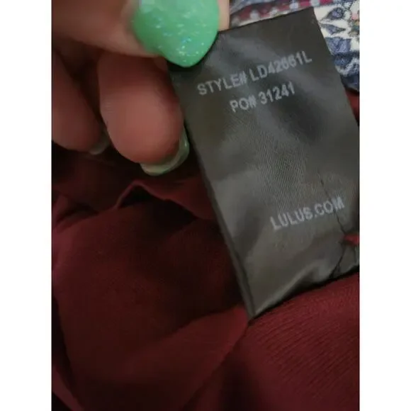 Lulu's Cream and Plum Multi Print Long Sleeve Shift Mini Dress, Sz S - NWT - Picture 7 of 13